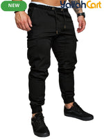 Men’s Loose-Fit Casual Cargo Jogger Pants – Youth Athletic Pants with Elastic Cuffs