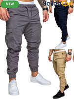 Men’s Loose-Fit Casual Cargo Jogger Pants – Youth Athletic Pants with Elastic Cuffs
