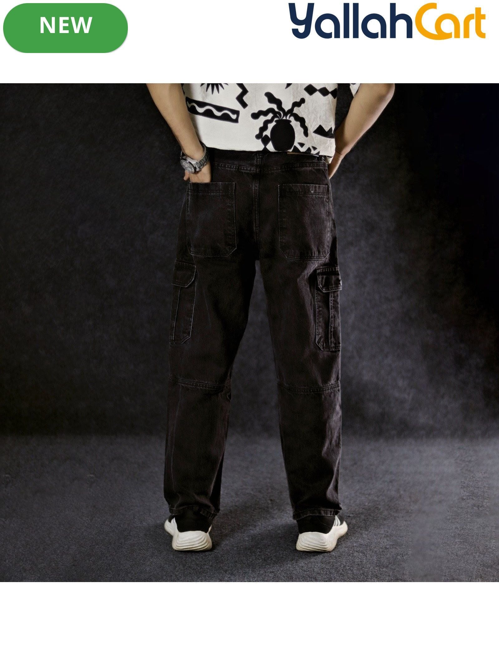 Men’s Loose-Fit Casual Cargo Jogger Pants – Youth Athletic Pants with Elastic Cuffs (Copy)