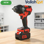 GearZoneUAE 1/2" Cordless Impact Wrench Kit (Red) – 1000N.m High Torque, 2800 RPM with 2X 21V Batteries