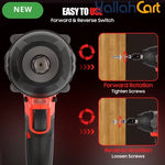 GearZoneUAE 1/2" Cordless Impact Wrench Kit (Red) – 1000N.m High Torque, 2800 RPM with 2X 21V Batteries