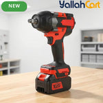 GearZoneUAE 1/2" Cordless Impact Wrench Kit (Red) – 1000N.m High Torque, 2800 RPM with 2X 21V Batteries