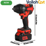 GearZoneUAE 1/2" Cordless Impact Wrench Kit (Red) – 1000N.m High Torque, 2800 RPM with 2X 21V Batteries