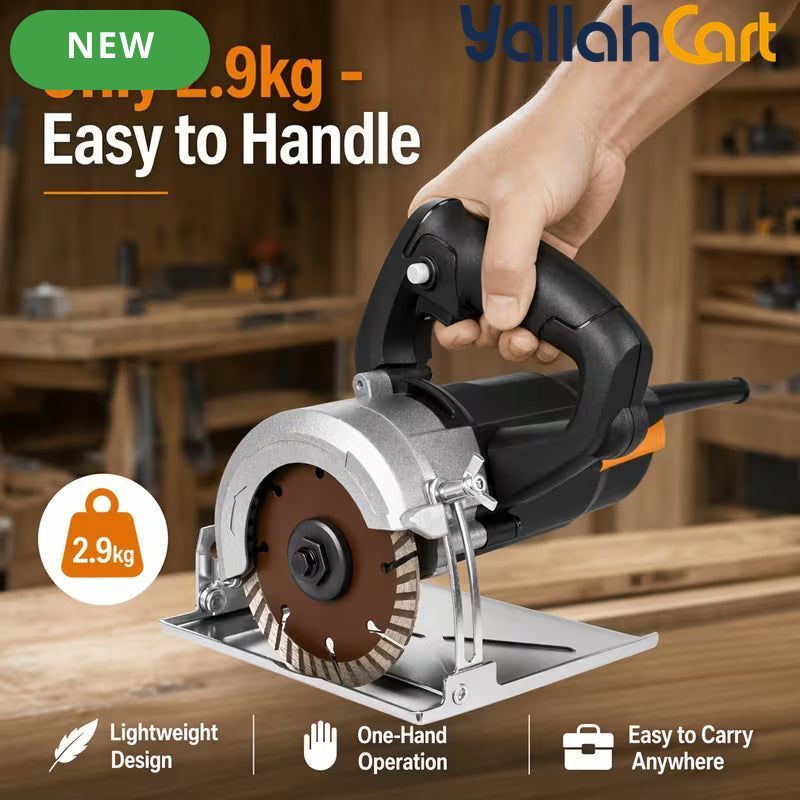 GearZone 1200W Multifunctional Circular Saw & Slotting Machine (Orange/Black) – Portable Electric Cutter with 4 Blades for Wood, Metal, Tile & Stone
