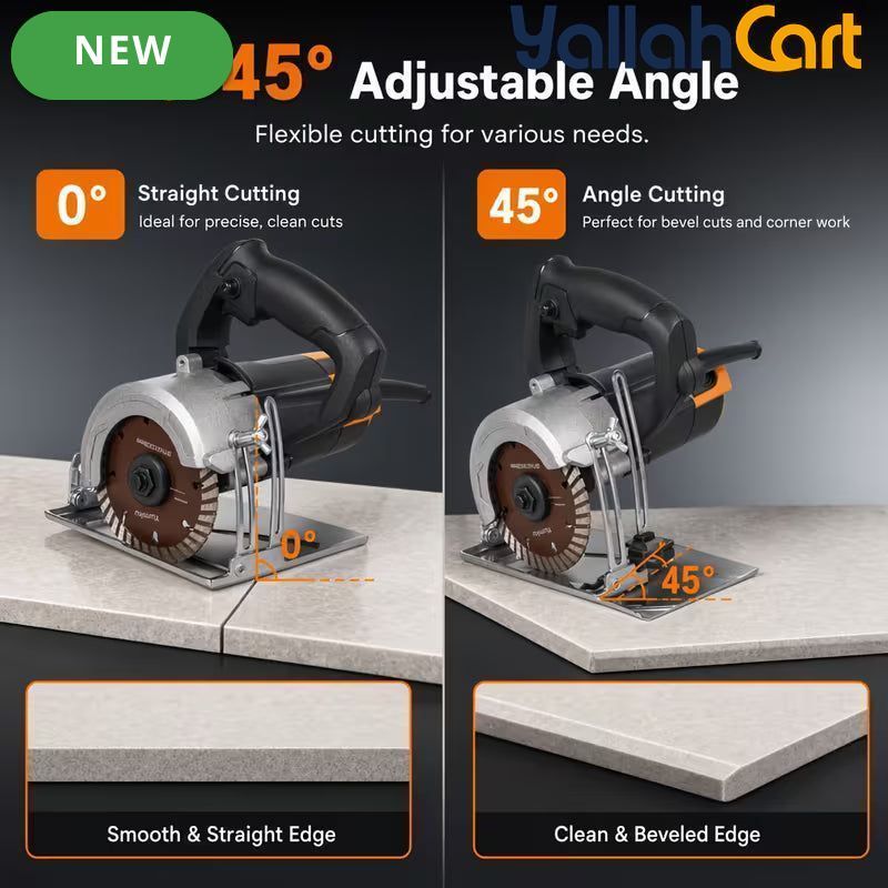 GearZone 1200W Multifunctional Circular Saw & Slotting Machine (Orange/Black) – Portable Electric Cutter with 4 Blades for Wood, Metal, Tile & Stone