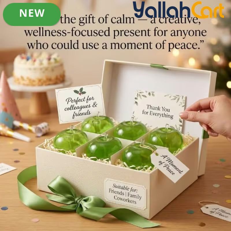 Green Real Touch Silicone Gel Apple Stress Ball – Slow-Rising Anxiety Relief & Aesthetic Desk Decor