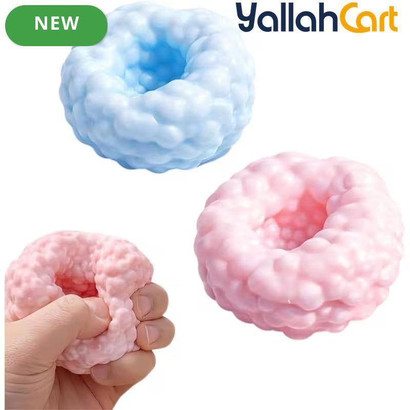 Mixed Color Ice Skin Shape Crunchy Stress Balls – 2pcs Moldable Squeeze & Sensory Fidget Toy Set