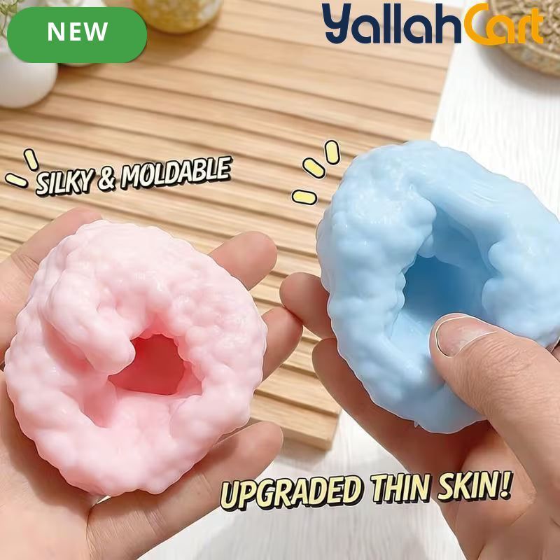 Mixed Color Ice Skin Shape Crunchy Stress Balls – 2pcs Moldable Squeeze & Sensory Fidget Toy Set