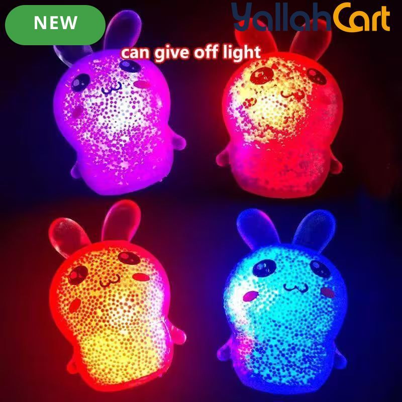 Mixed Color 12-Piece Soft Bouncy Rabbit Stress Ball Set – Cute Sensory Pressure Relief Toys