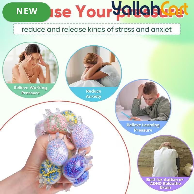 Mixed Color 12-Piece Soft Bouncy Rabbit Stress Ball Set – Cute Sensory Pressure Relief Toys