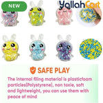 Mixed Color 12-Piece Soft Bouncy Rabbit Stress Ball Set – Cute Sensory Pressure Relief Toys