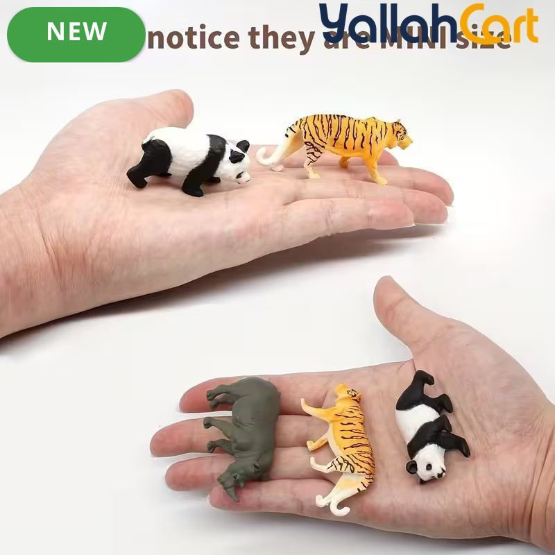 Mixed Color 12-Piece Mini Wild Animal Model Toys – Lion, Tiger, Giraffe, Zebra & More Safari Figures