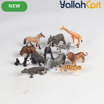 Mixed Color 12-Piece Mini Wild Animal Model Toys – Lion, Tiger, Giraffe, Zebra & More Safari Figures