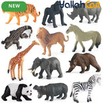 Mixed Color 12-Piece Mini Wild Animal Model Toys – Lion, Tiger, Giraffe, Zebra & More Safari Figures