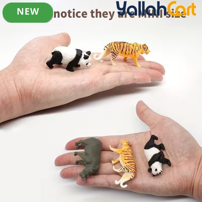 Mixed Color 12-Piece Mini Wild Animal Model Toys – Lion, Tiger, Giraffe, Zebra & More Safari Figures