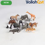 Mixed Color 12-Piece Mini Wild Animal Model Toys – Lion, Tiger, Giraffe, Zebra & More Safari Figures