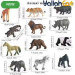 Mixed Color 12-Piece Mini Wild Animal Model Toys – Lion, Tiger, Giraffe, Zebra & More Safari Figures