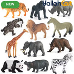 Mixed Color 12-Piece Mini Wild Animal Model Toys – Lion, Tiger, Giraffe, Zebra & More Safari Figures