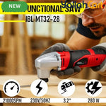 iBELL MT32-28 Multi-Functional Oscillating Tool (Red) – 280W Motor, 10,000-21,000 SPM 6-Speed Control & Complete Accessories Kit