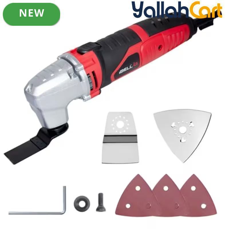 iBELL MT32-28 Multi-Functional Oscillating Tool (Red) – 280W Motor, 10,000-21,000 SPM 6-Speed Control & Complete Accessories Kit