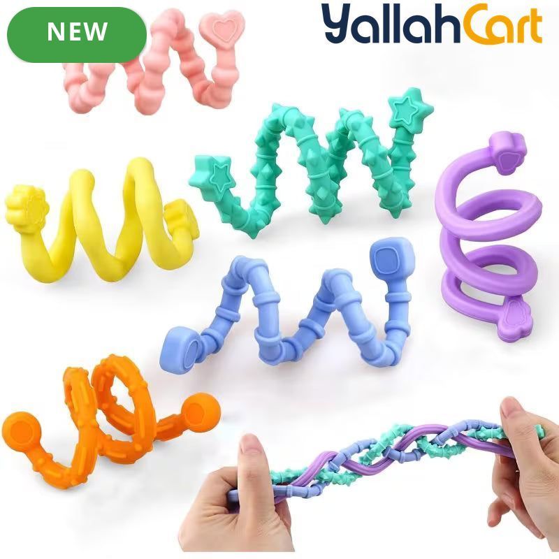 Mixed Color 6-Piece Sensory Sticks Fidget Toys – Flexible Silicone Calming Sticks for Stress Relief