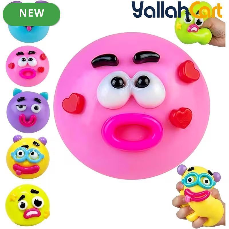 Multicolor Curiosities Smushers Dog Face Swap Stress Ball – Slow-Rise Sensory Fidget Toy for Anxiety Relief