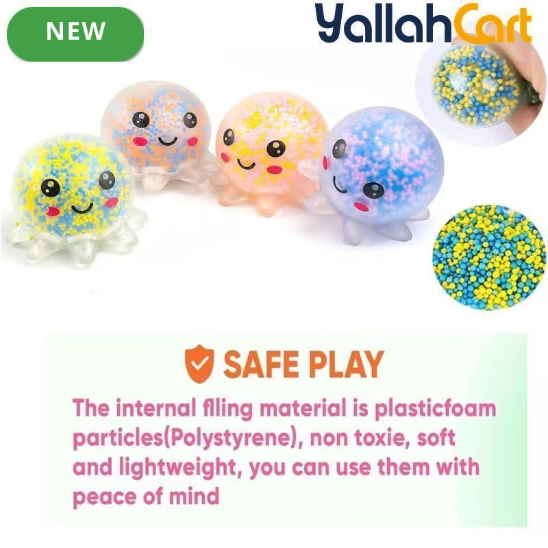 Mixed Color 12-Pack Cute Fidget Octopus Stress Balls – Large Rubber Sensory Toys for Anxiety Relief