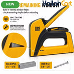 Heavy Duty 2-in-1 Manual Staple Gun & Brad Nailer (Yellow) – Bottom Load Hand Tacker for Wood, Upholstery & DIY Repair