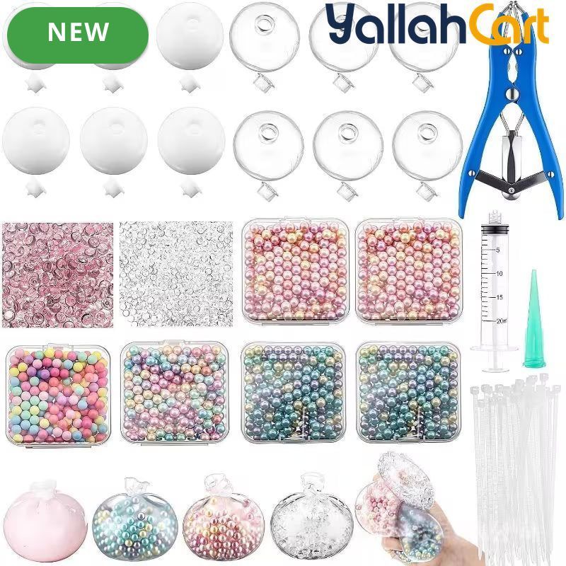 Mixed Color Stress Ball Making Kit – DIY Pressure Anxiety Relief Set with TPR Skins & Vacuum Tool