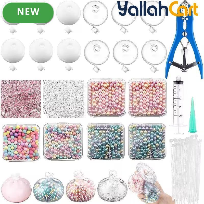 Mixed Color Stress Ball Making Kit – DIY Pressure Anxiety Relief Set with TPR Skins & Vacuum Tool