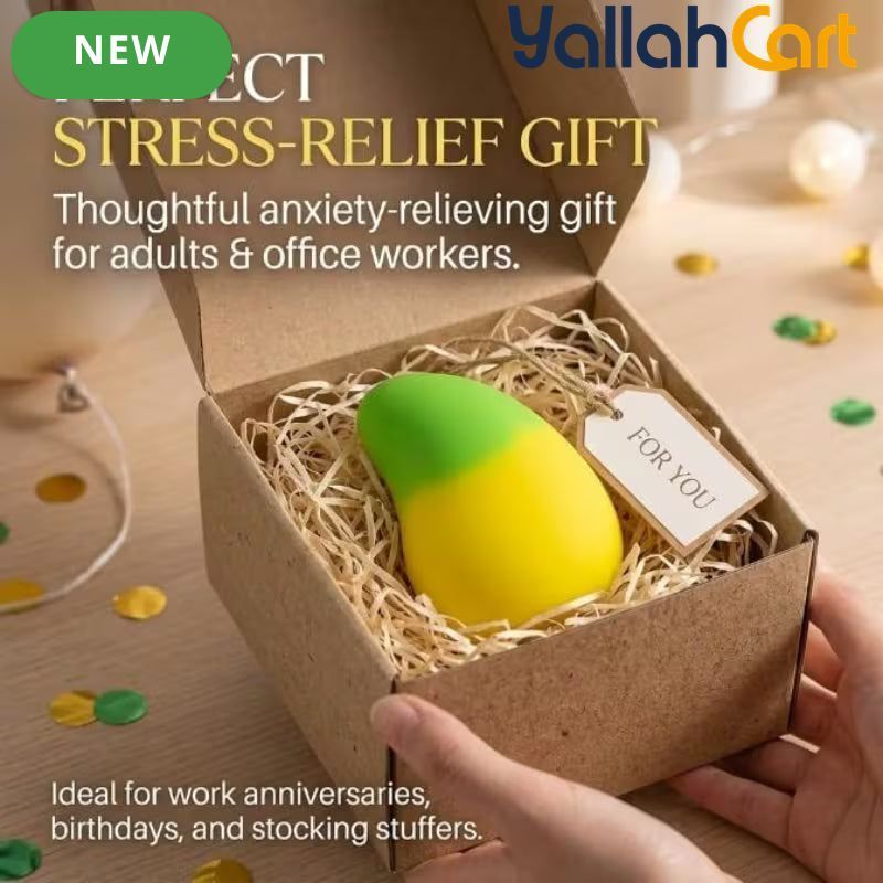 Multicolor Realistic Mango-Shaped Slow-Rising Stress Squeeze Ball – Soft Sensory Fidget & Desk Decor