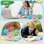 Blue & Multicolor 4-Pack Cube of Ice Stress Balls – Soft Seashell Dough Fidget Toys for Relaxation