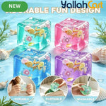 Blue & Multicolor 4-Pack Cube of Ice Stress Balls – Soft Seashell Dough Fidget Toys for Relaxation