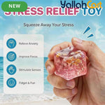 Blue & Multicolor 4-Pack Cube of Ice Stress Balls – Soft Seashell Dough Fidget Toys for Relaxation