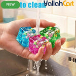 Blue & Multicolor 4-Pack Cube of Ice Stress Balls – Soft Seashell Dough Fidget Toys for Relaxation