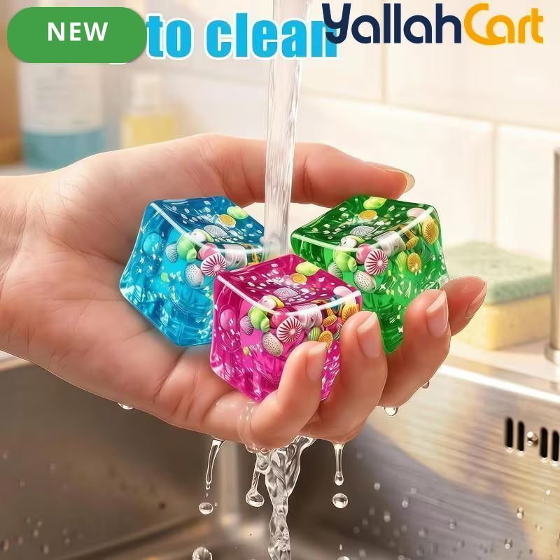 Blue & Multicolor 4-Pack Cube of Ice Stress Balls – Soft Seashell Dough Fidget Toys for Relaxation