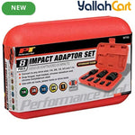 M795 8-Piece Convertible Impact Adaptor Set (Black/Red) – Heavy-Duty Reducer & Enlarger Kit with Durable Storage Case