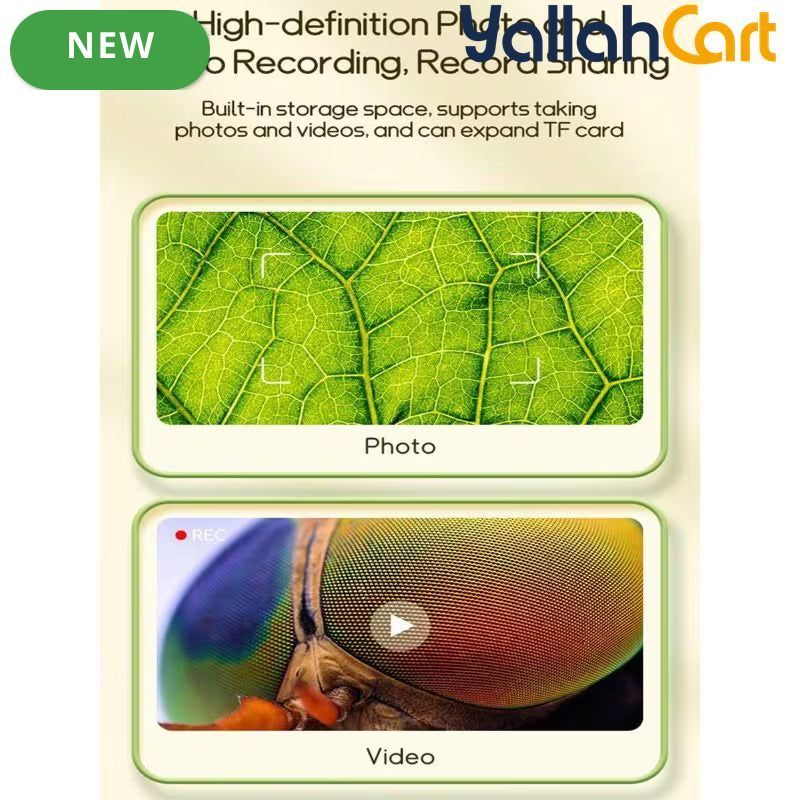Portable Digital Microscope for Kids – 2-Inch IPS Screen & Anti-Slip Silicone Case