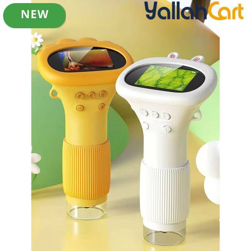 Portable Digital Microscope for Kids – 2-Inch IPS Screen & Anti-Slip Silicone Case