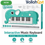 Multicolor Elephant Electronic Keyboard for Kids – 25 Demo Songs Musical Piano Toy with Light Effects