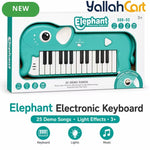 Multicolor Elephant Electronic Keyboard for Kids – 25 Demo Songs Musical Piano Toy with Light Effects