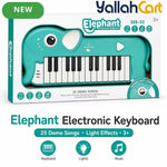 Multicolor Elephant Electronic Keyboard for Kids – 25 Demo Songs Musical Piano Toy with Light Effects