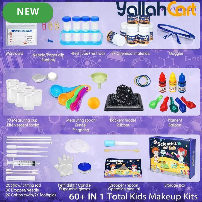 Multicolor 72+ Piece Science Lab Experiment Kit – Educational Science Toys & Learning Games for Kids Ages 8+