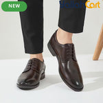 Pack Platinum Collection Men's British Style Oxford Shoes - Dark Brown, High-End Breathable Business Casual Formal Shoes, Lightweight Rubber Sole Banquet Shoes