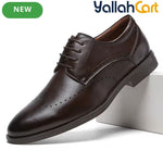 Pack Platinum Collection Men's British Style Oxford Shoes - Dark Brown, High-End Breathable Business Casual Formal Shoes, Lightweight Rubber Sole Banquet Shoes
