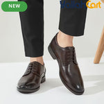Pack Platinum Collection Men's British Style Oxford Shoes - Dark Brown, High-End Breathable Business Casual Formal Shoes, Lightweight Rubber Sole Banquet Shoes