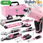 73-Piece Pink Tool Kit with 3.7V Cordless Screwdriver (Pink) – Portable Storage Box & Essential Home Repair Accessories