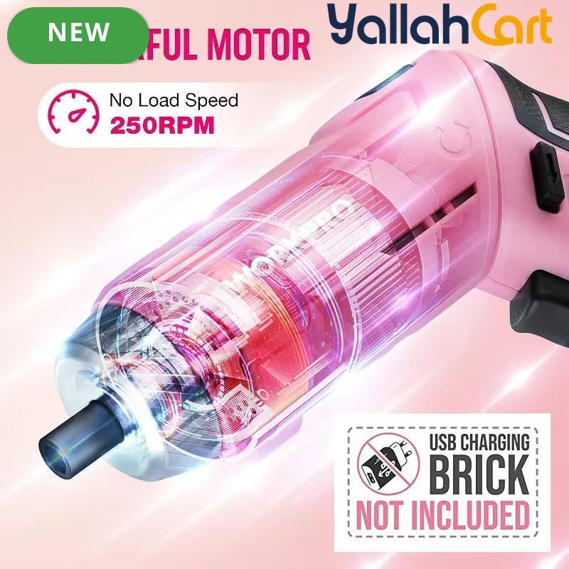 73-Piece Pink Tool Kit with 3.7V Cordless Screwdriver (Pink) – Portable Storage Box & Essential Home Repair Accessories