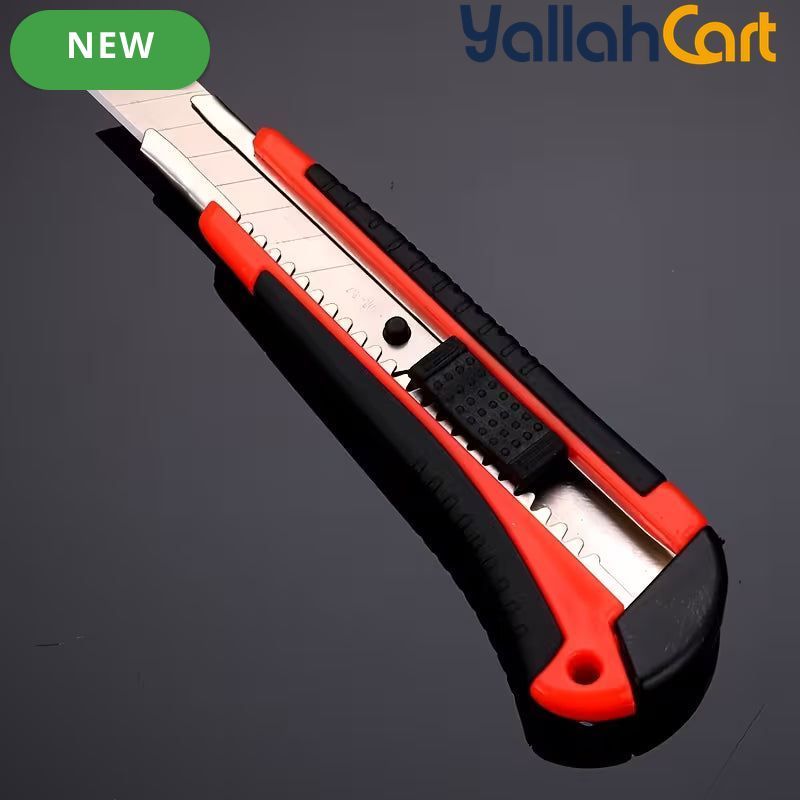 MOMENT 3-in-1 Utility Knife (Red/Black) – 18mm Stainless Steel Thickened Cutting Tool with Retractable Handle