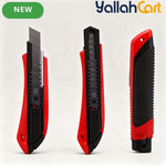 MOMENT 3-in-1 Utility Knife (Red/Black) – 18mm Stainless Steel Thickened Cutting Tool with Retractable Handle